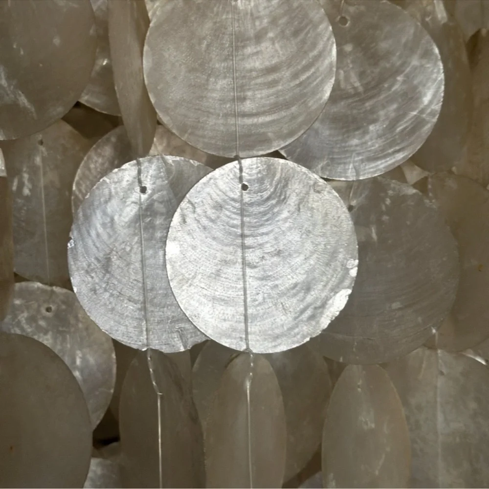 Vintage 4 Tier Capiz Shell Chandelier - Picture 5 of 8